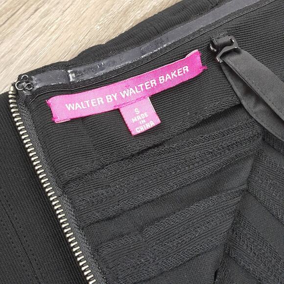 Walter By Walter Baker Black cocktail LBD with adjustable/detachable straps sz S - Picture 4 of 4